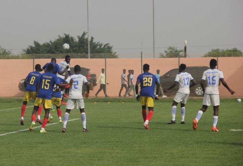 Yaoundé, le 13 mars 2022. Stade de Ngoa-Ekellé. La formation du Tchad contre Apejes de Mfou en amical (2)