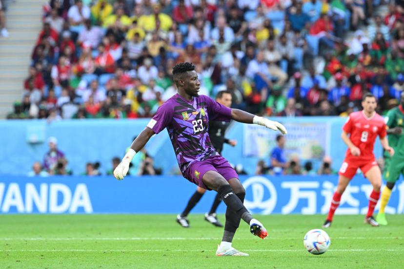Doha, le 23 novembre 2022. André Onana en action lors de Cameroun - Suisse (0-1)